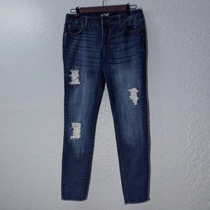 Cat & Jack Dark Wash Stretchy Crochet Patch Jegging Women's Sz 10/Girls Sz 16